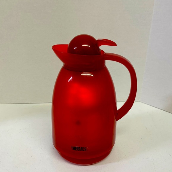 Thermos Kitchen Thermos Vintage Red Glass Lined Insulated Carafe